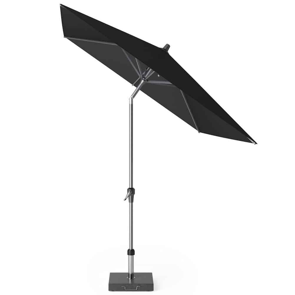 riva parasol 250×200 cm zwart met kniksysteem