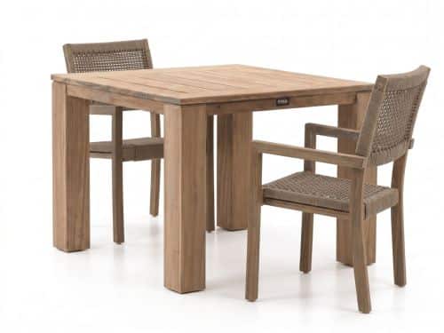 ROUGH-Batang Rope/ROUGH-X 100cm dining tuinset 3-delig stapelbaar - Laagste prijsgarantie!