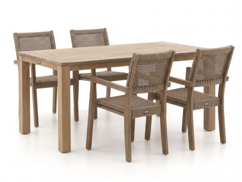 ROUGH-Batang Rope/ROUGH-X 200cm dining tuinset 5-delig stapelbaar - Laagste prijsgarantie!