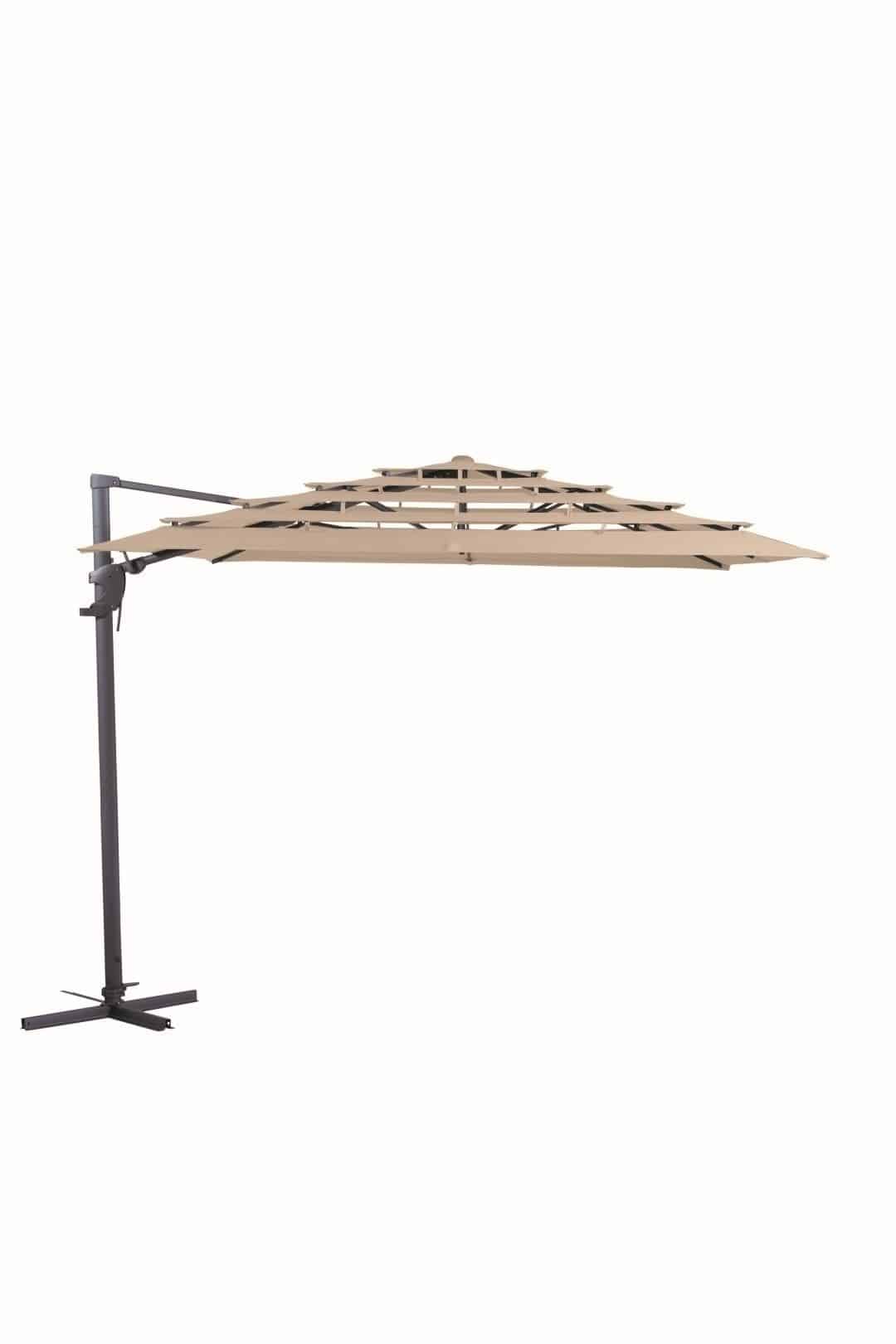 zweefparasol monaco open air zijwaarts kantelbaar 300×300 cm polyester ecru zonwering madison madison