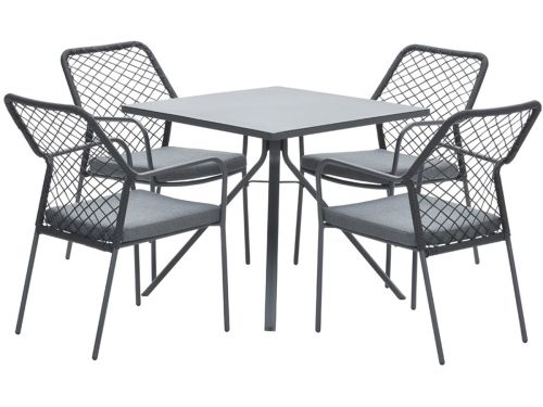 4-persoons tuinset - 4 Dido stoelen zwart - Rimini tafel