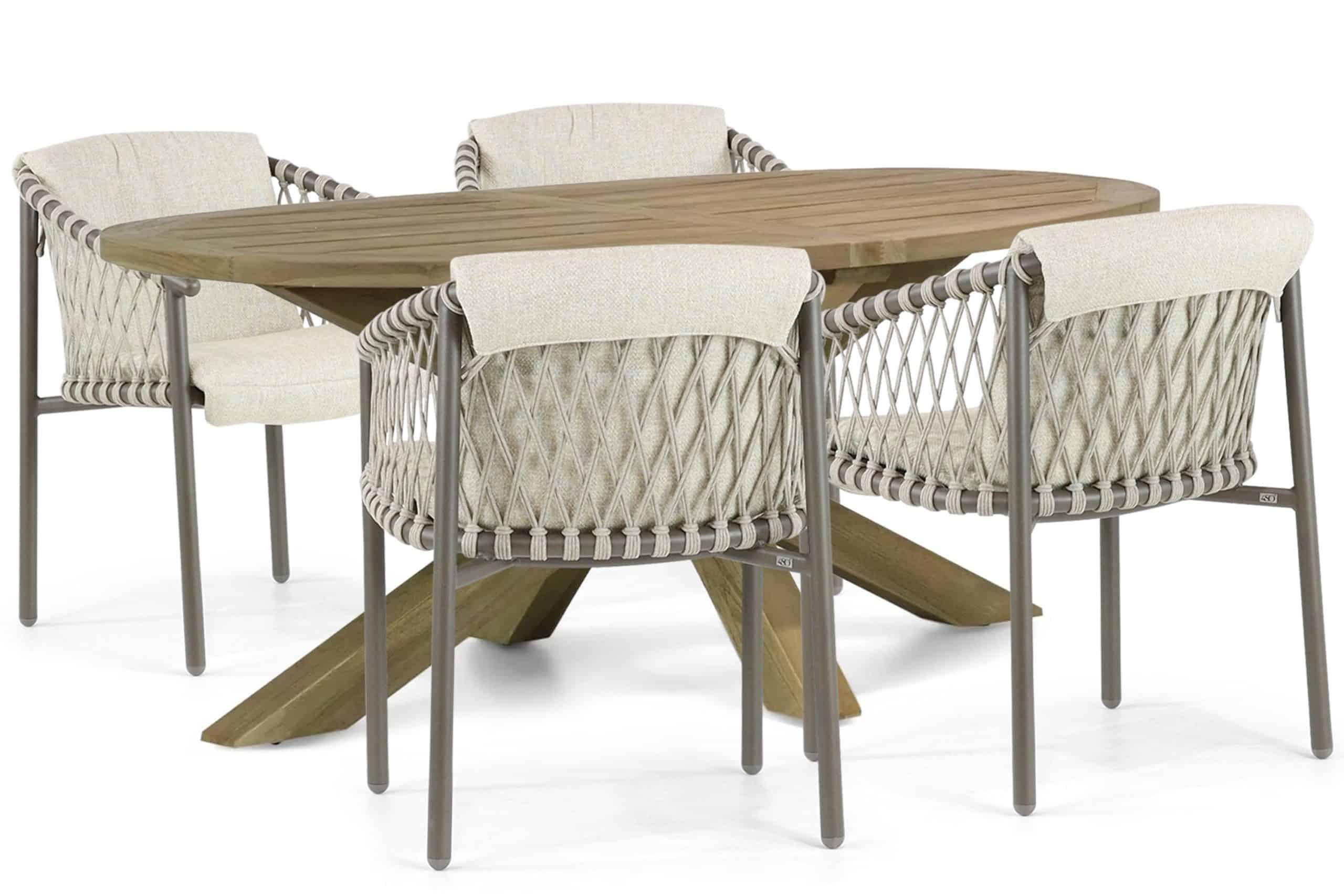 4 seasons outdoor allora/boston 200 cm dining tuinset 5 delig