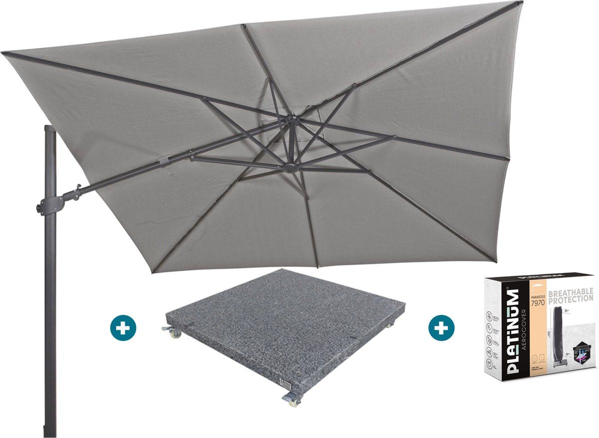 4 seasons zweefparasol siesta premium 300 x 300 charcoal met