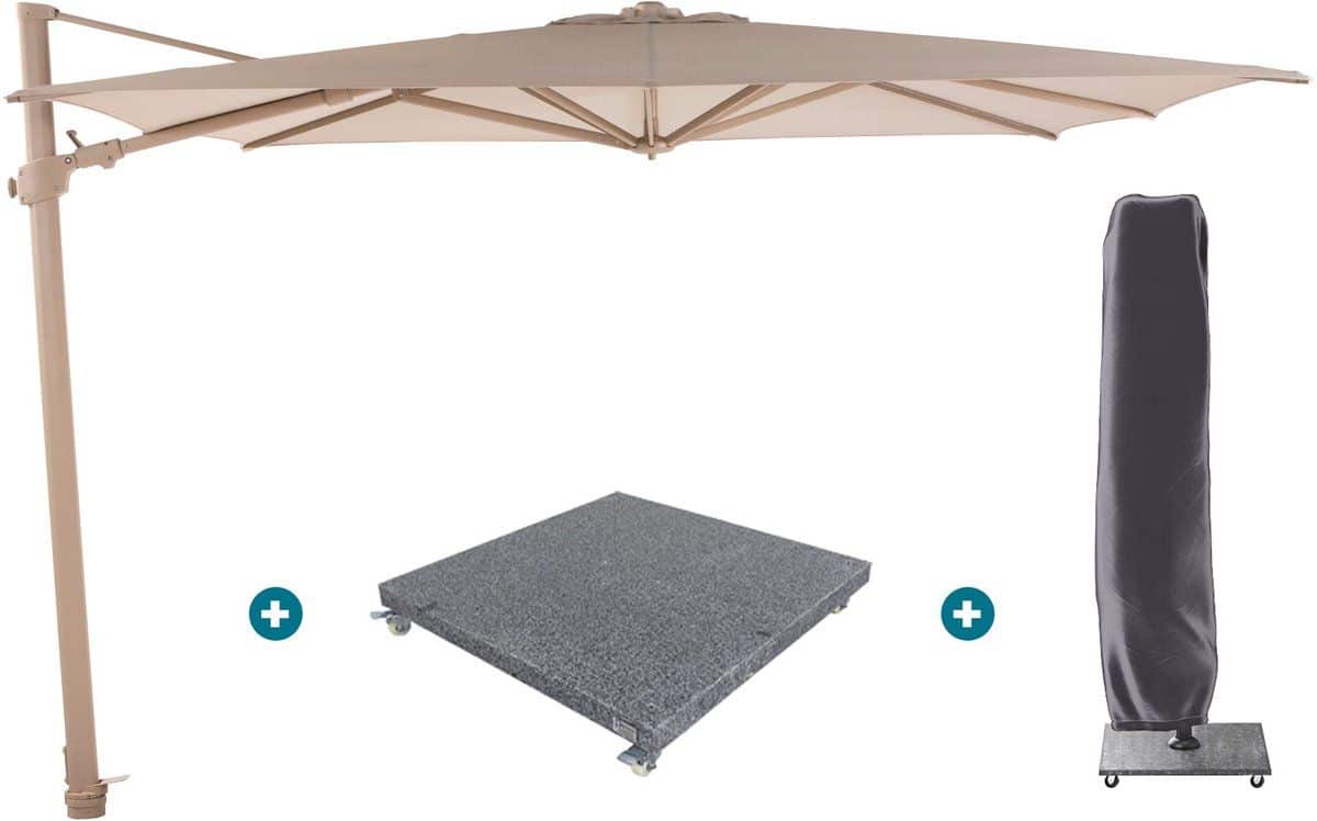 4 seasons zweefparasol siesta premium 300 x 300 latte met