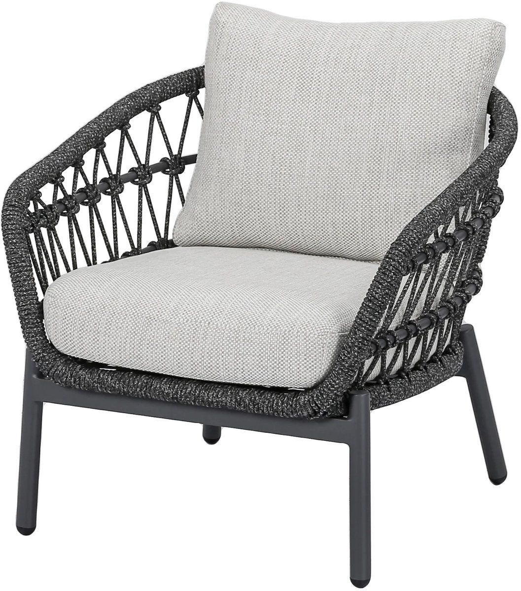 arezzo low dining loungestoel antraciet rope