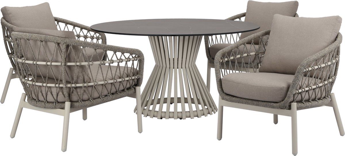 arezzo pasadena low dining tuinset 140xh69 cm 5 delig sand