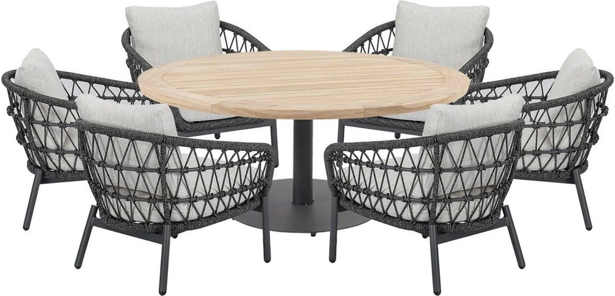 arezzo saba low dining tuinset 160xh75 cm rond 7 delig