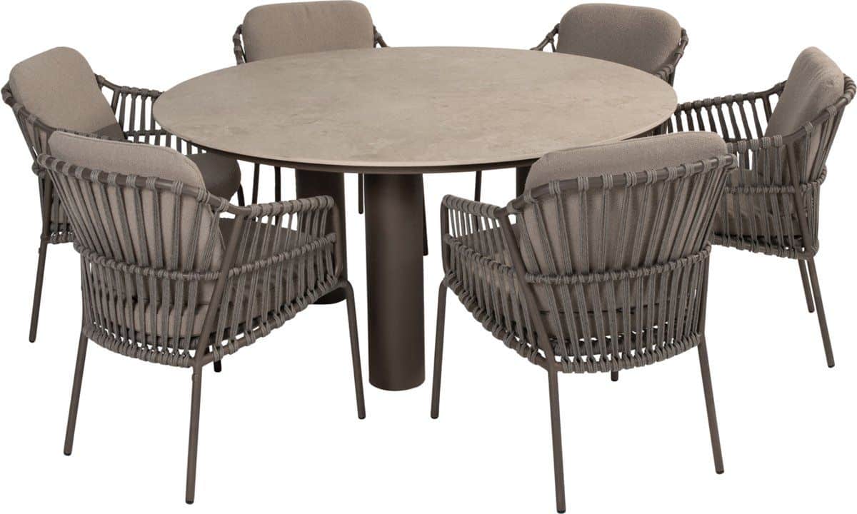 arizona capalbio dining tuinset 160xh75 cm rond 7 delig keramiek