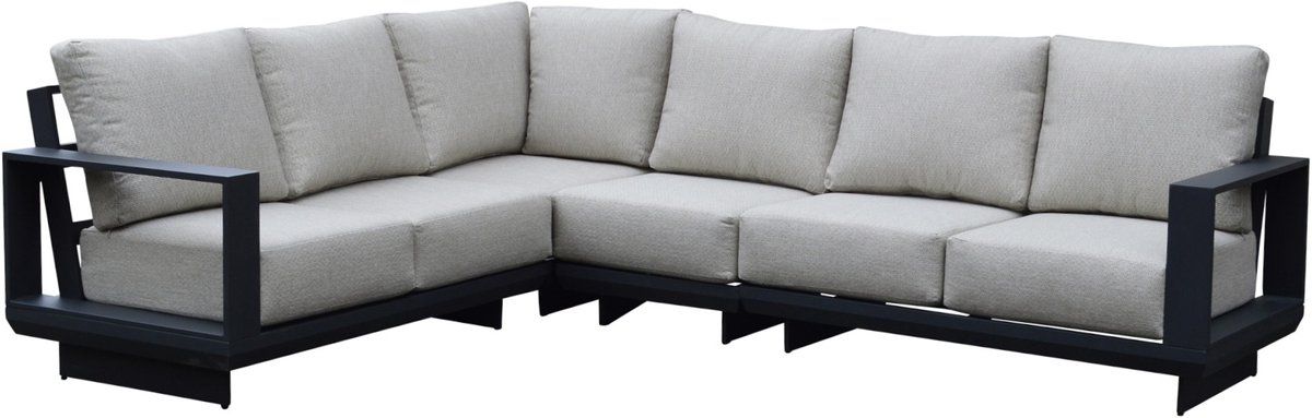 avellino hoek loungeset 4 delig antraciet aluminium soft grey