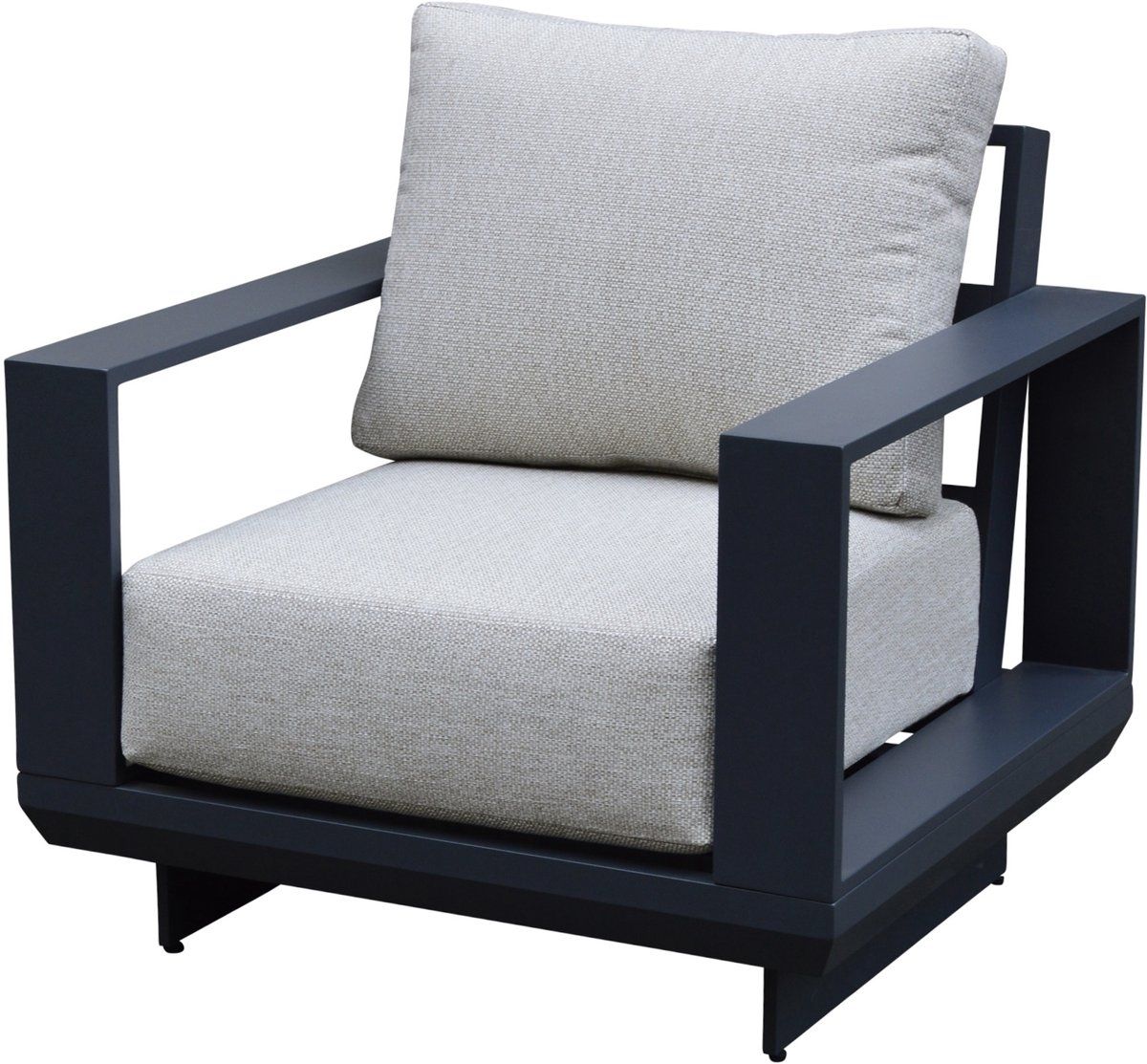 avellino lounge tuinstoel aluminium antraciet soft grey kussens