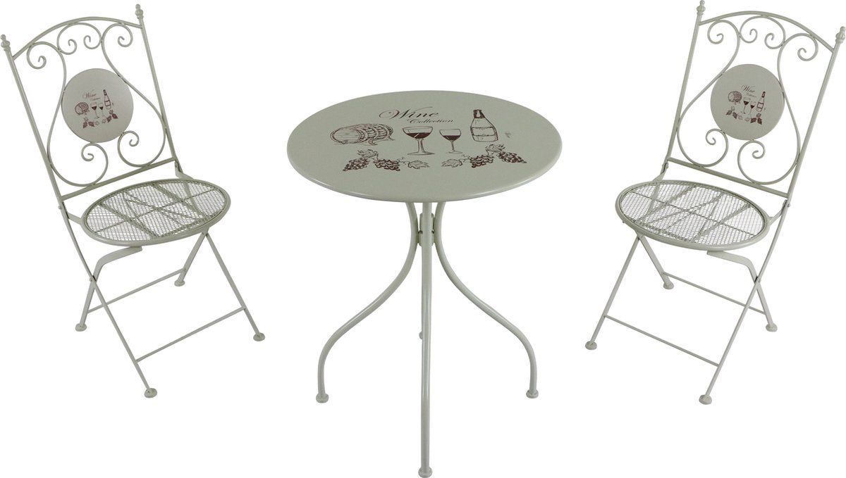 axi maxime 3 delige metalen bistroset wijn crème gepoedercoat metalen