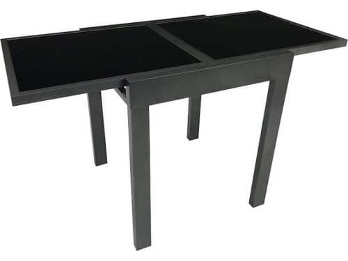 Balkon tafel - Bijzettafel - Aluminium-glas -65/130x65x75cm