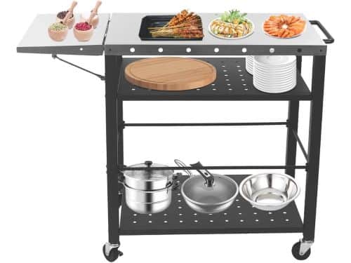 Barbecue Wagen - Grilltafel Trolley - Buiten Koken - Inklapbare