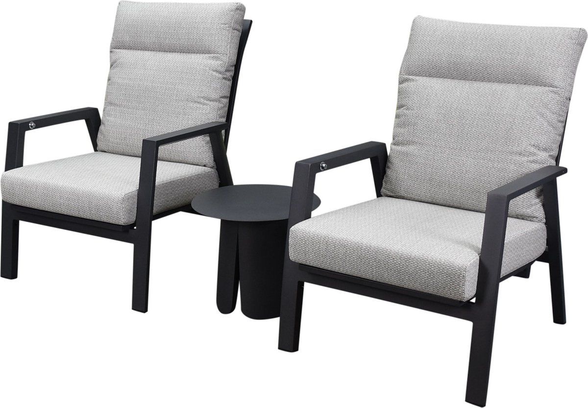 barolo lounge balkonset 3 delig verstelbaar antraciet aluminium