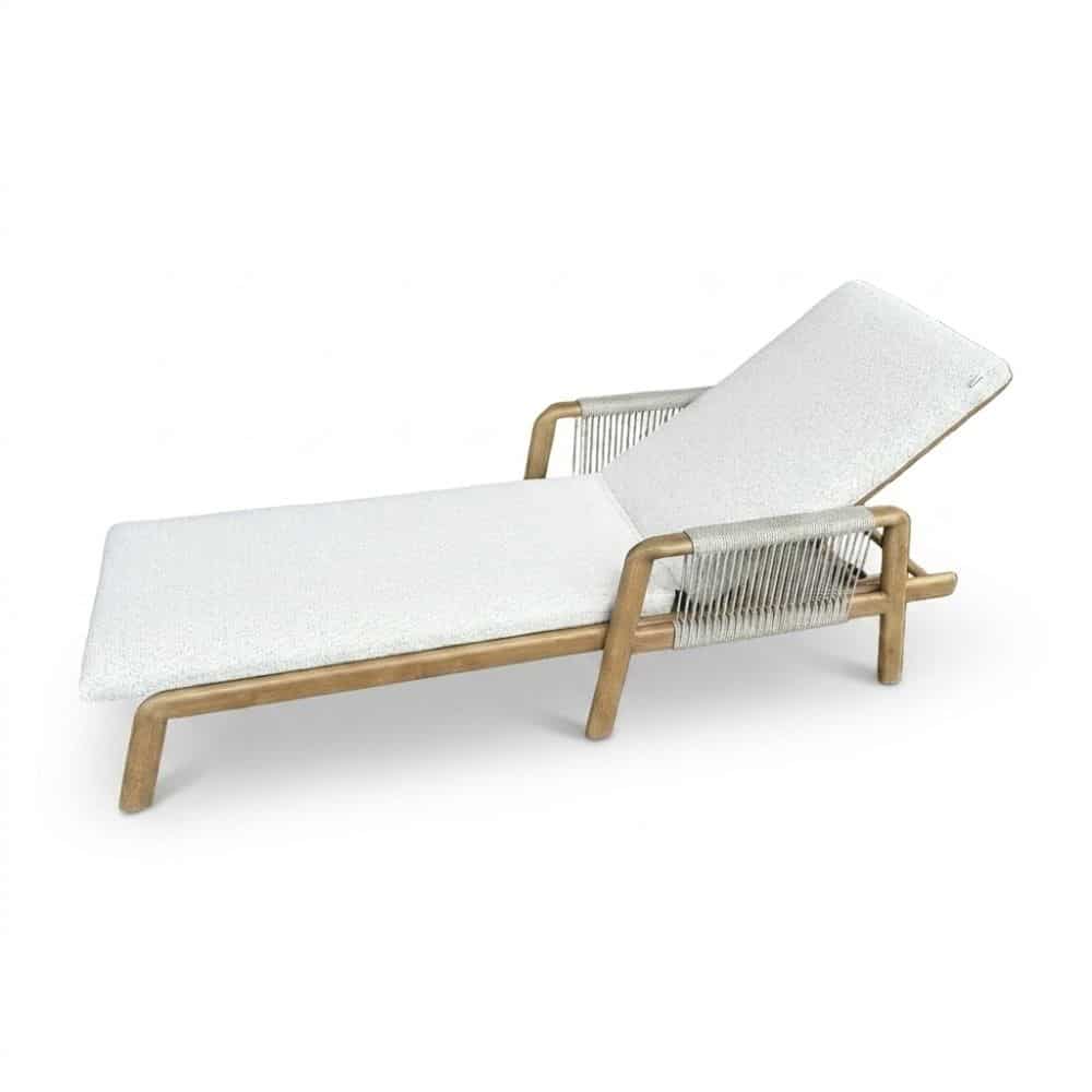 bellagio ligbed | aluminium + touw | beige | 202cm
