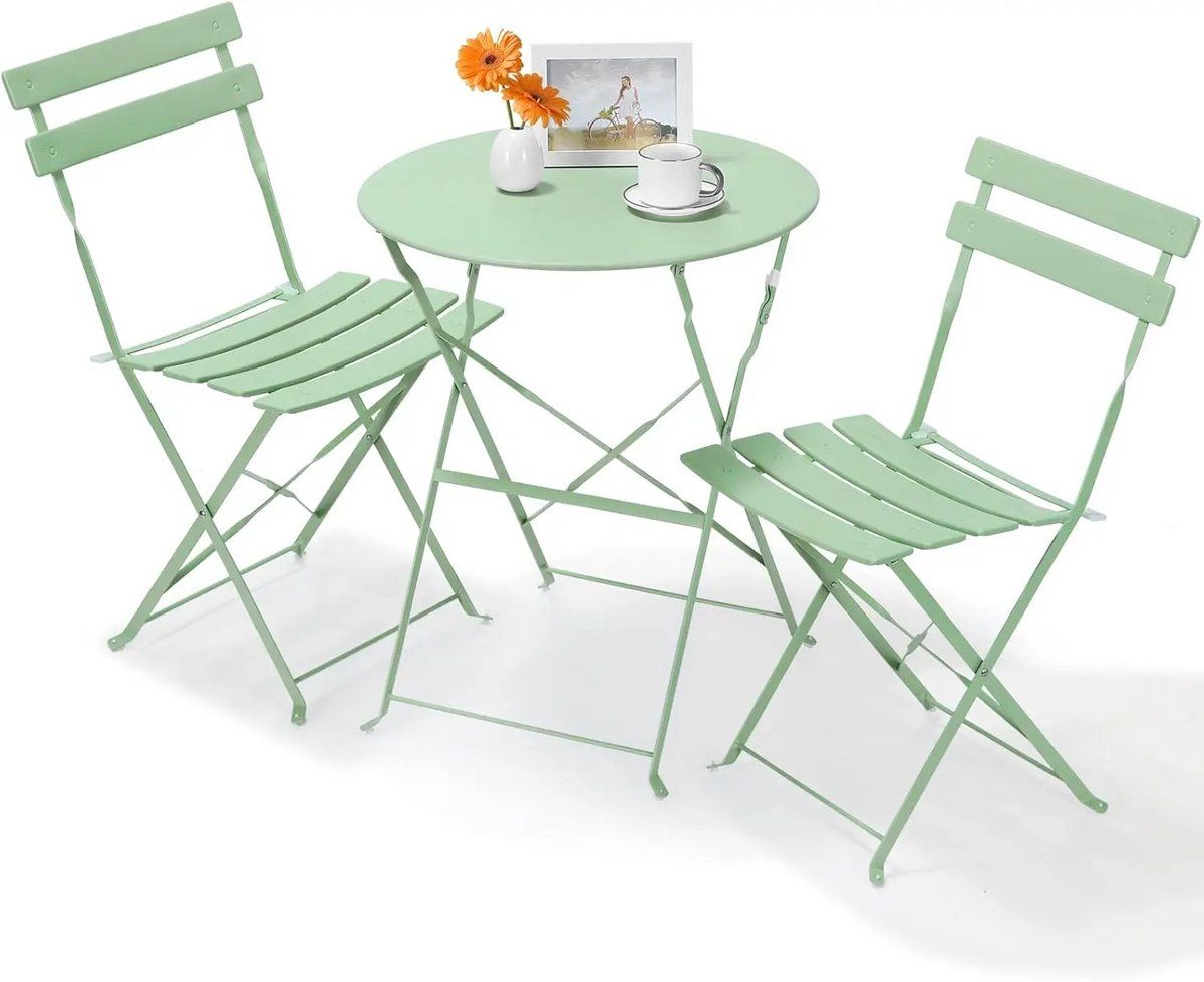 betaalbare goederen® bistroset 2 persoons lichtgroen bistro set