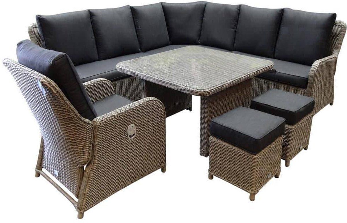 bilbao hoek dining loungeset 7 delig grijs