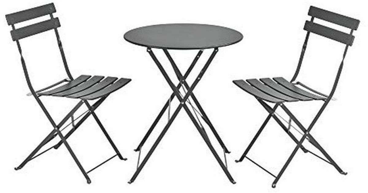 bistroset voor balkon of terras met 2 stoelen en 1