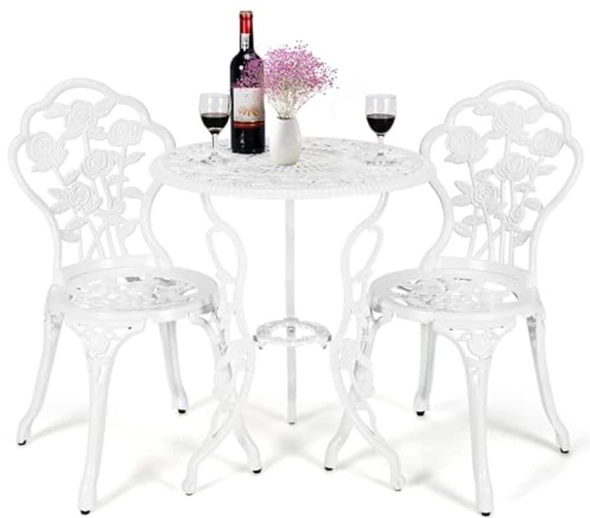 bistroset voor tuin en balkon, 3 delige set met tafel en