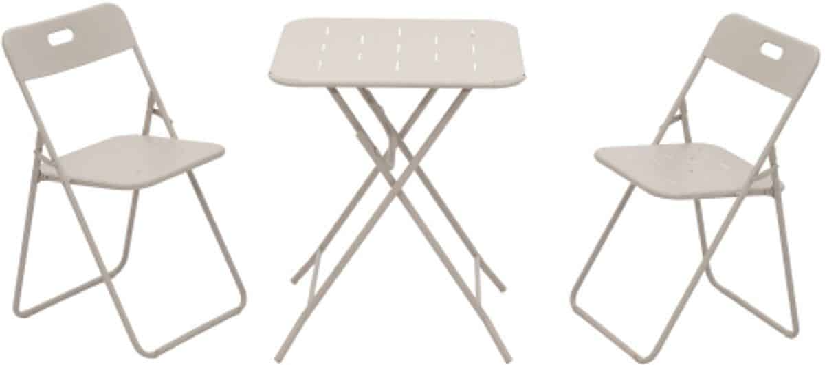 buiten 3 delig opvouwbaar bistroset met e coating opvouwbare terrasmeubelset