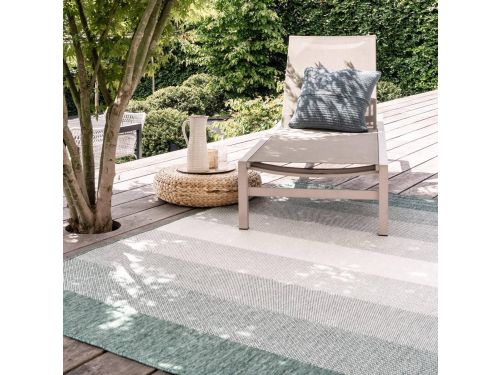 Buiten vloerkleed Boa - Groen/Wit - dubbelzijdig - EVA Interior