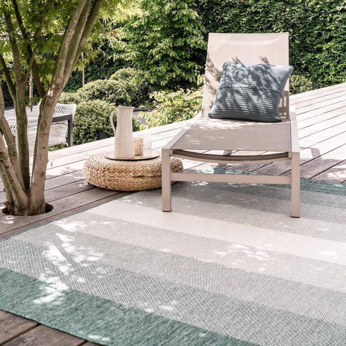 buiten vloerkleed boa groen/wit dubbelzijdig eva interior