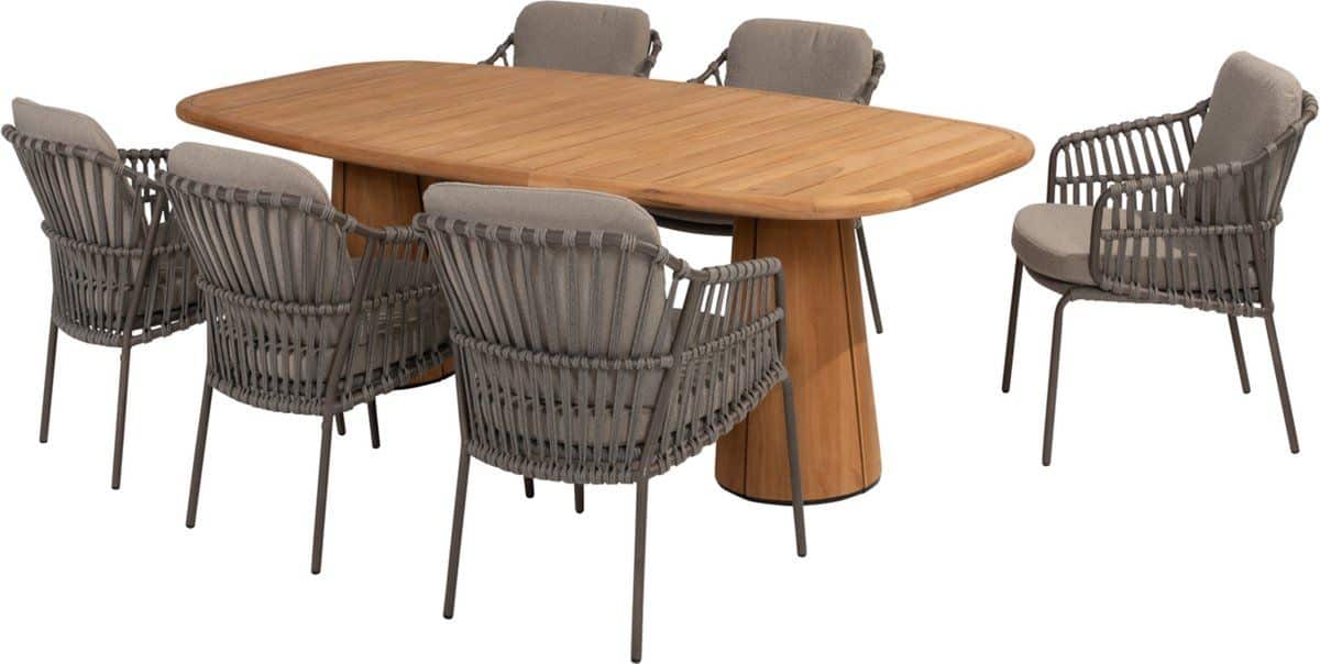 capri capalbio dining tuinset barrel 240x110xh75 cm 7 delig teak