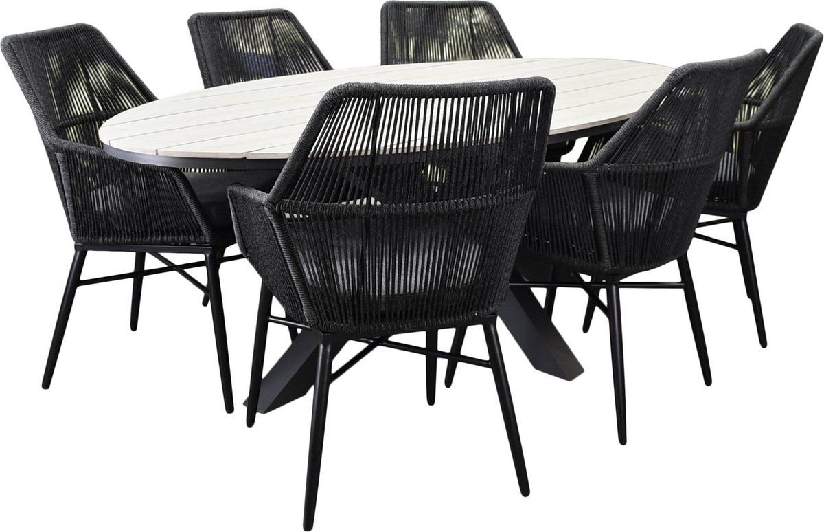 chianti salvador dining tuinset 220x115xh75 cm 7 delig polywood