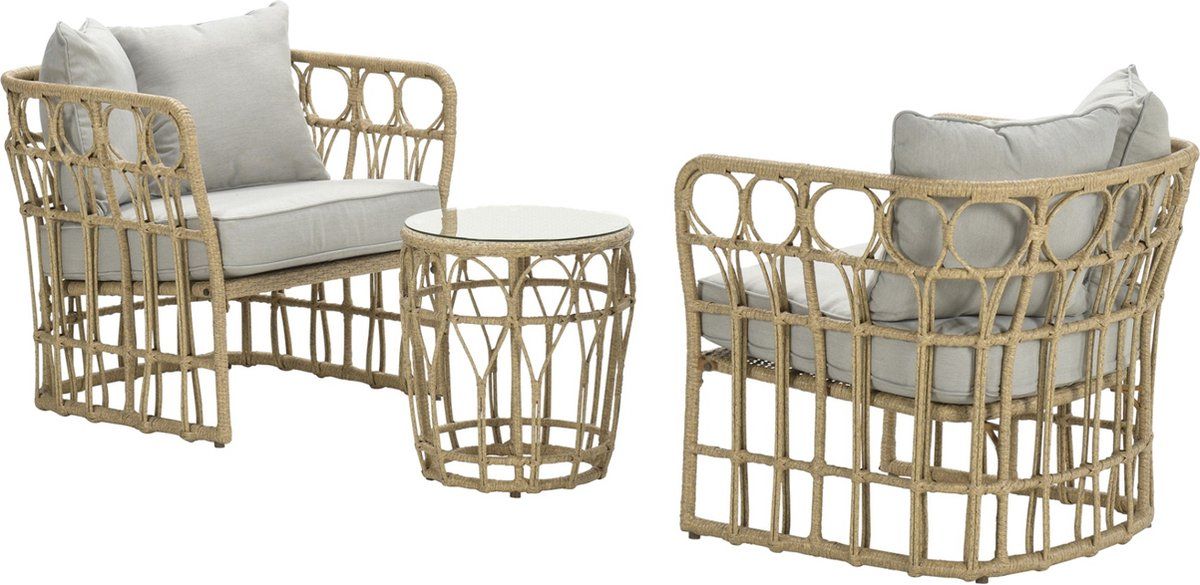 colonial loungeset natural rotan 3 delig op=op
