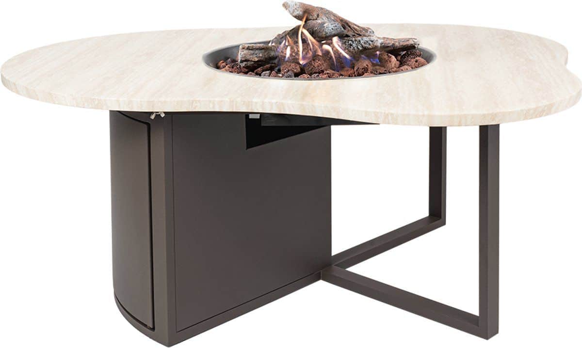 cosiloft novi espresso brown / stone look vuurtafel