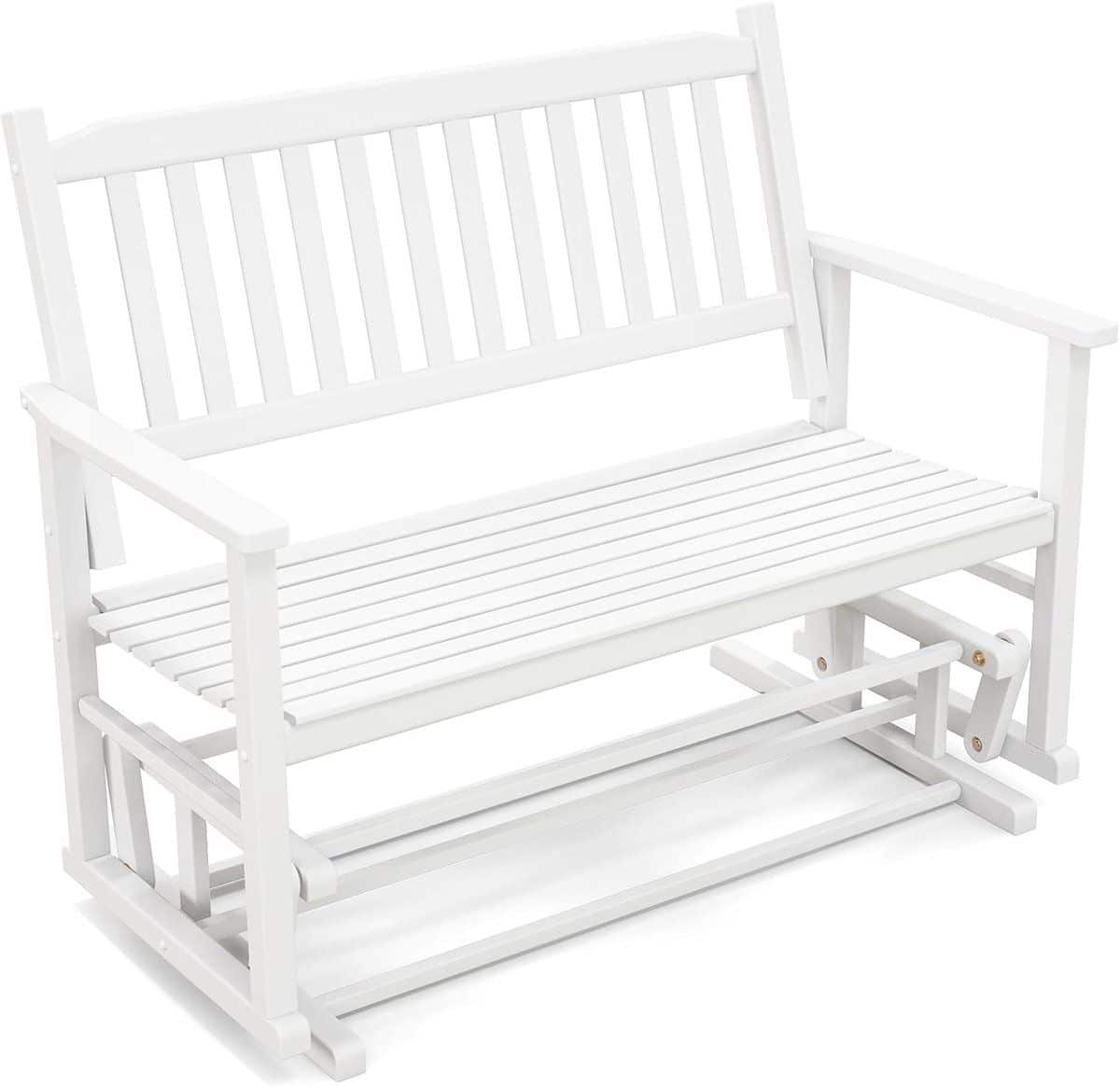 costway tuinbank met zachte glijbeweging, weerbestendige schommelbank, 2