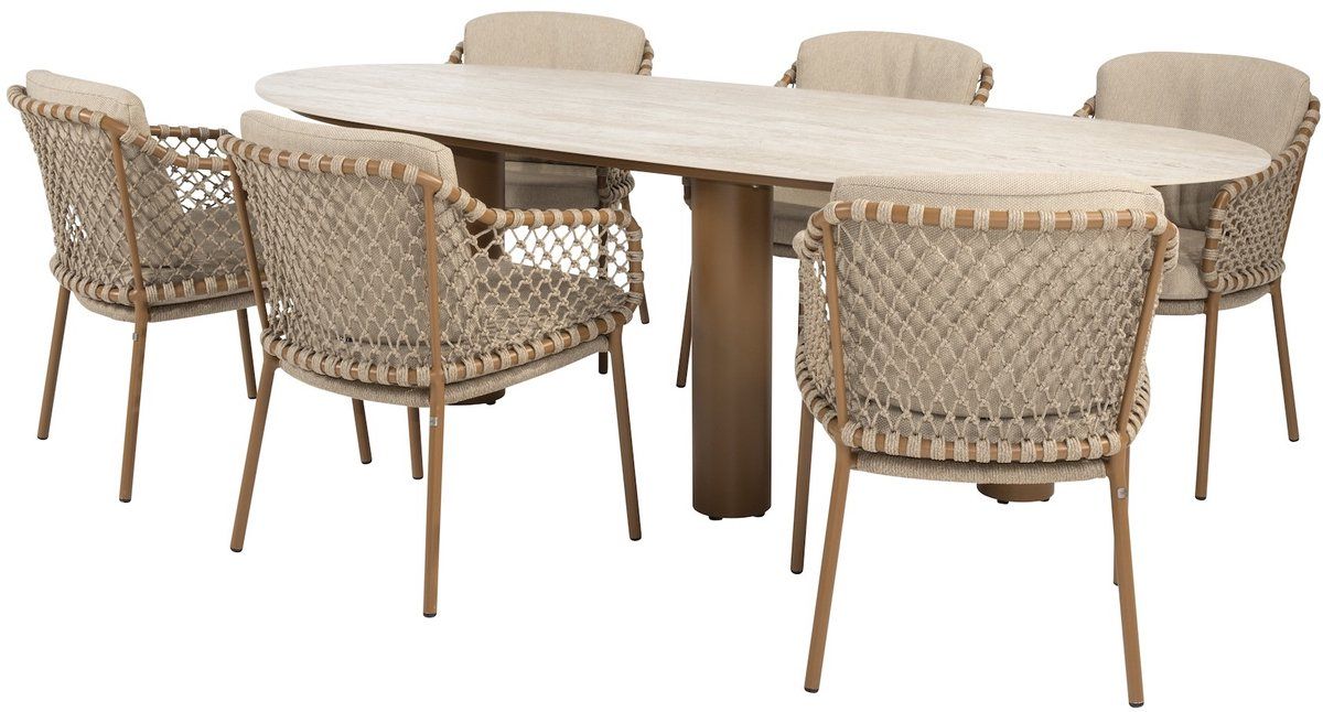 estate martinique dining tuinset 240x105xh75 cm 7 delig keramiek amber