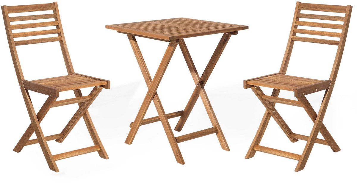 fiji bistroset voor 2 lichtbruin acaciahout