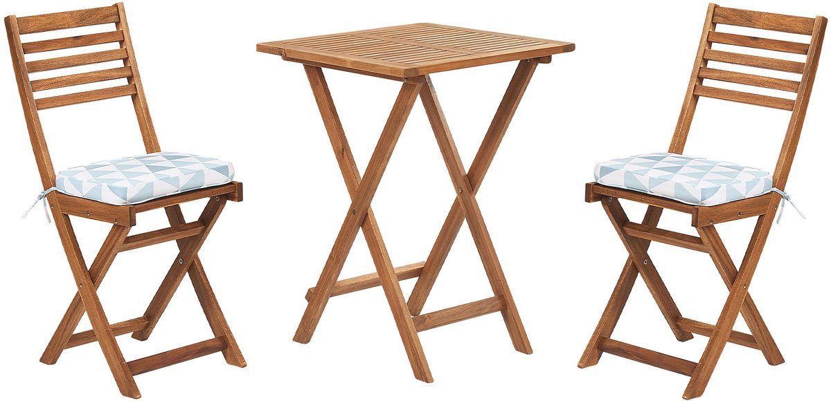 fiji bistroset voor 2 lichte houtkleur /blauw