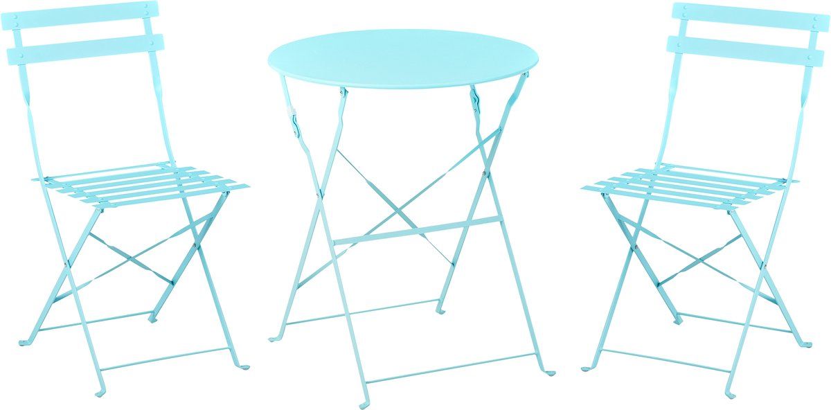 fiori bistroset voor 2 turquoise staal