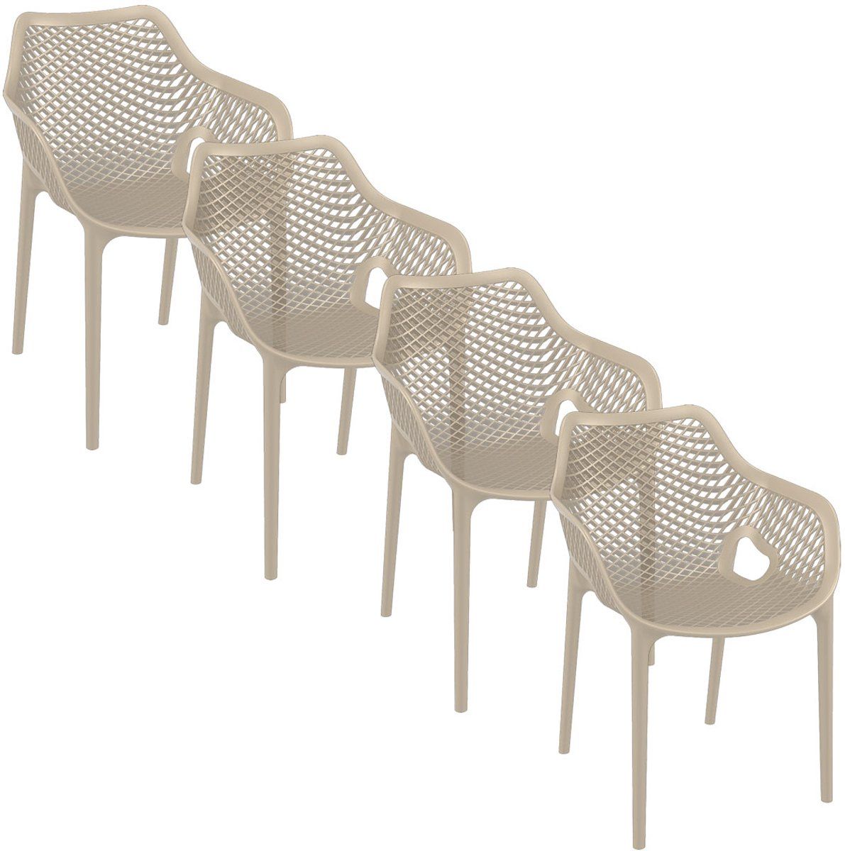 garden impressions air xl design tuinstoel taupe 4 stuks
