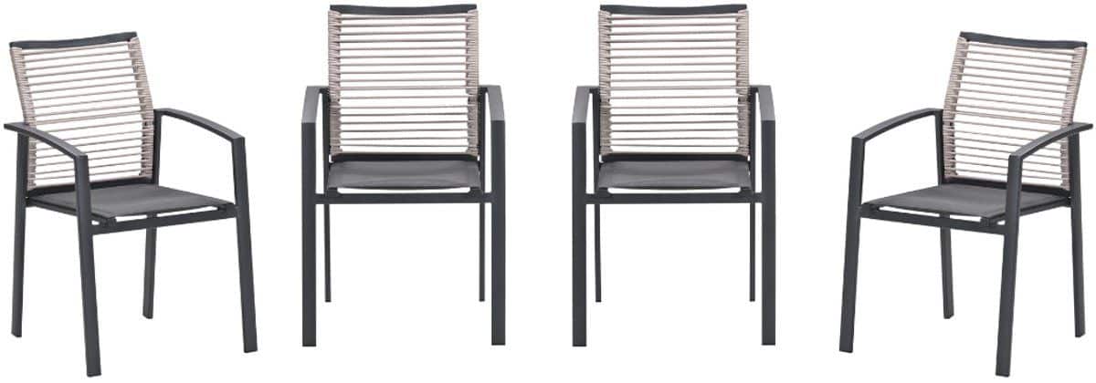 garden impressions cosmo tuinstoelen set van 4 carbon black