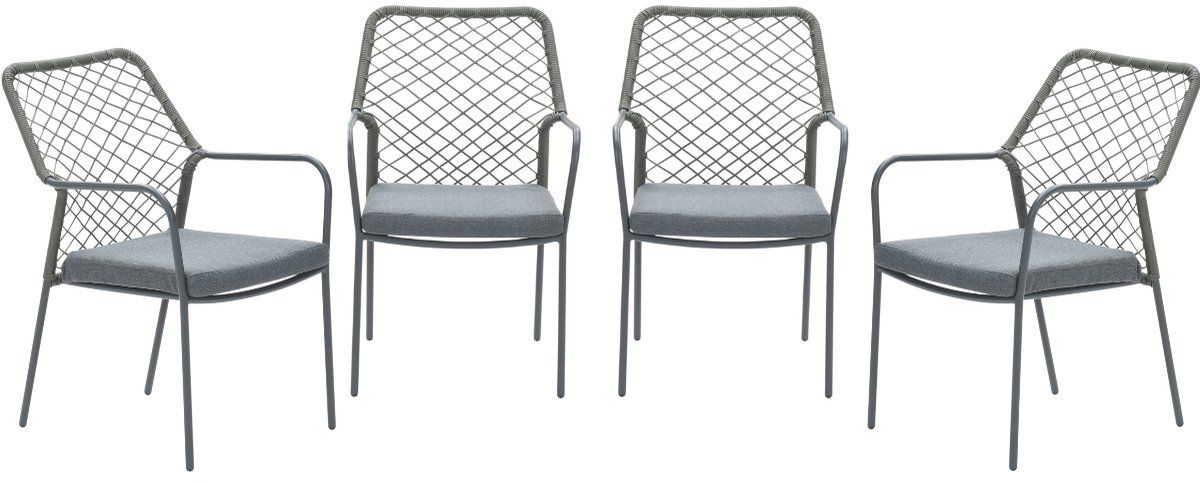 garden impressions dido tuinstoelen set van 4 mosgroen rope