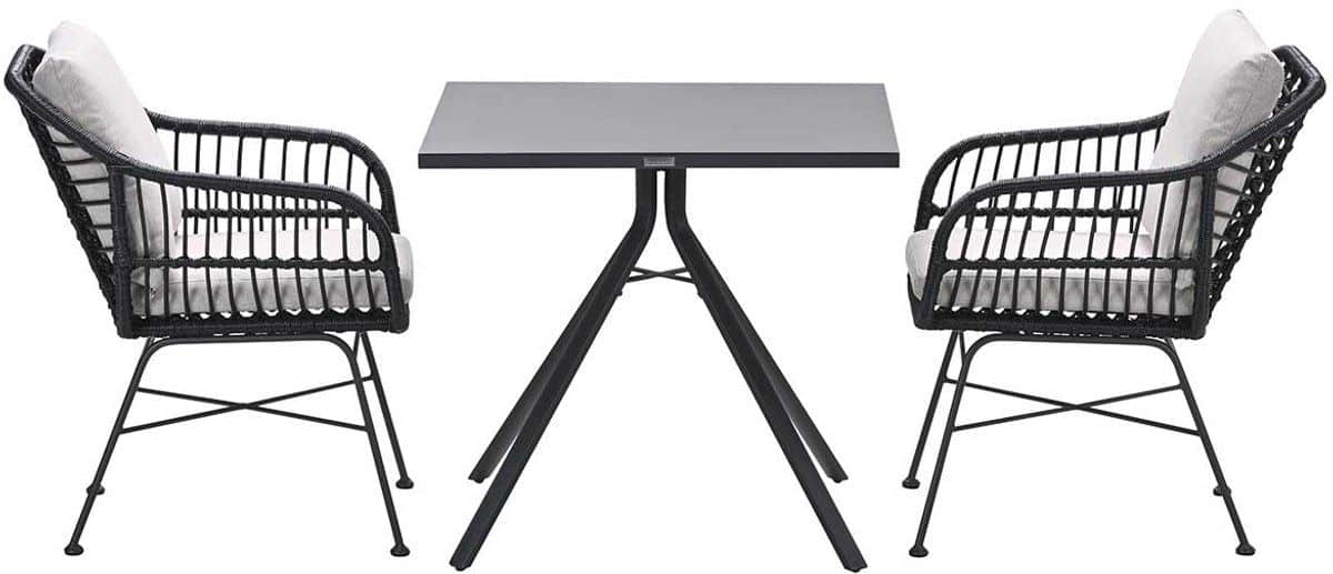 garden impressions lucas tuinset zwart 3 delig rimini tuintafel 80×80