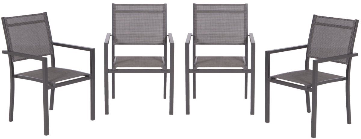 garden impressions moon tuinstoelen set van 4 carbon black