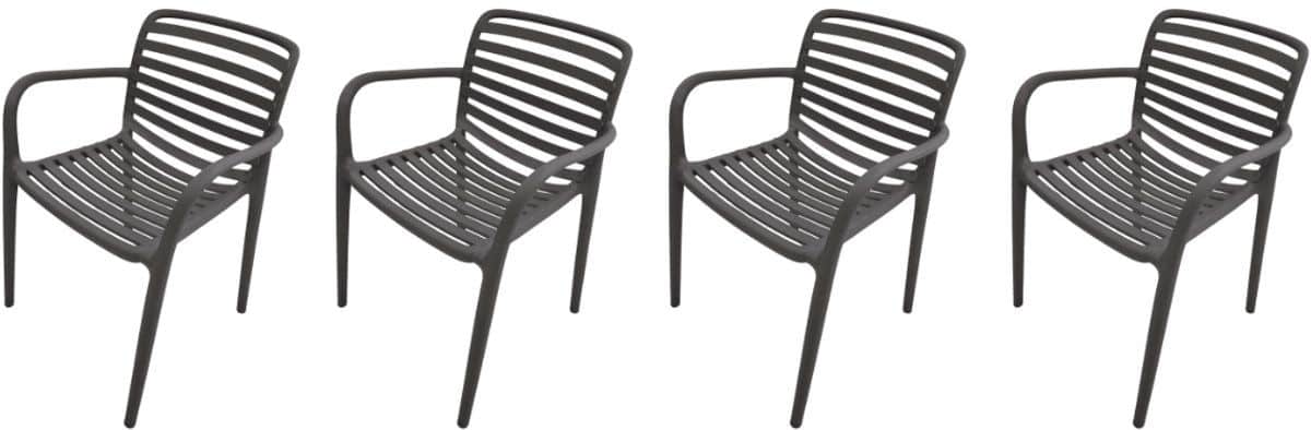 garden impressions nantes tuinstoelen set van 4 antraciet