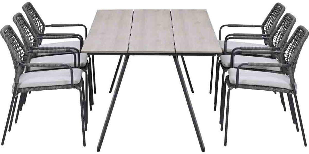 garden impressions natas tuinset grijs 7 delig braga tuintafel 220×100