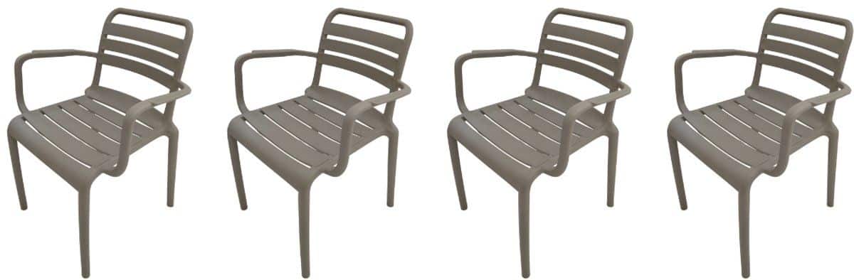 garden impressions orleans tuinstoelen set van 4 taupe