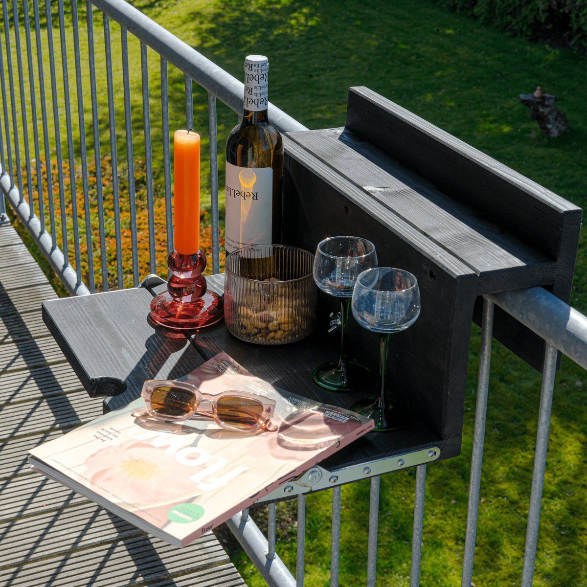 goudmethout® balkontafel hangend & inklapbaar 49 cm hout