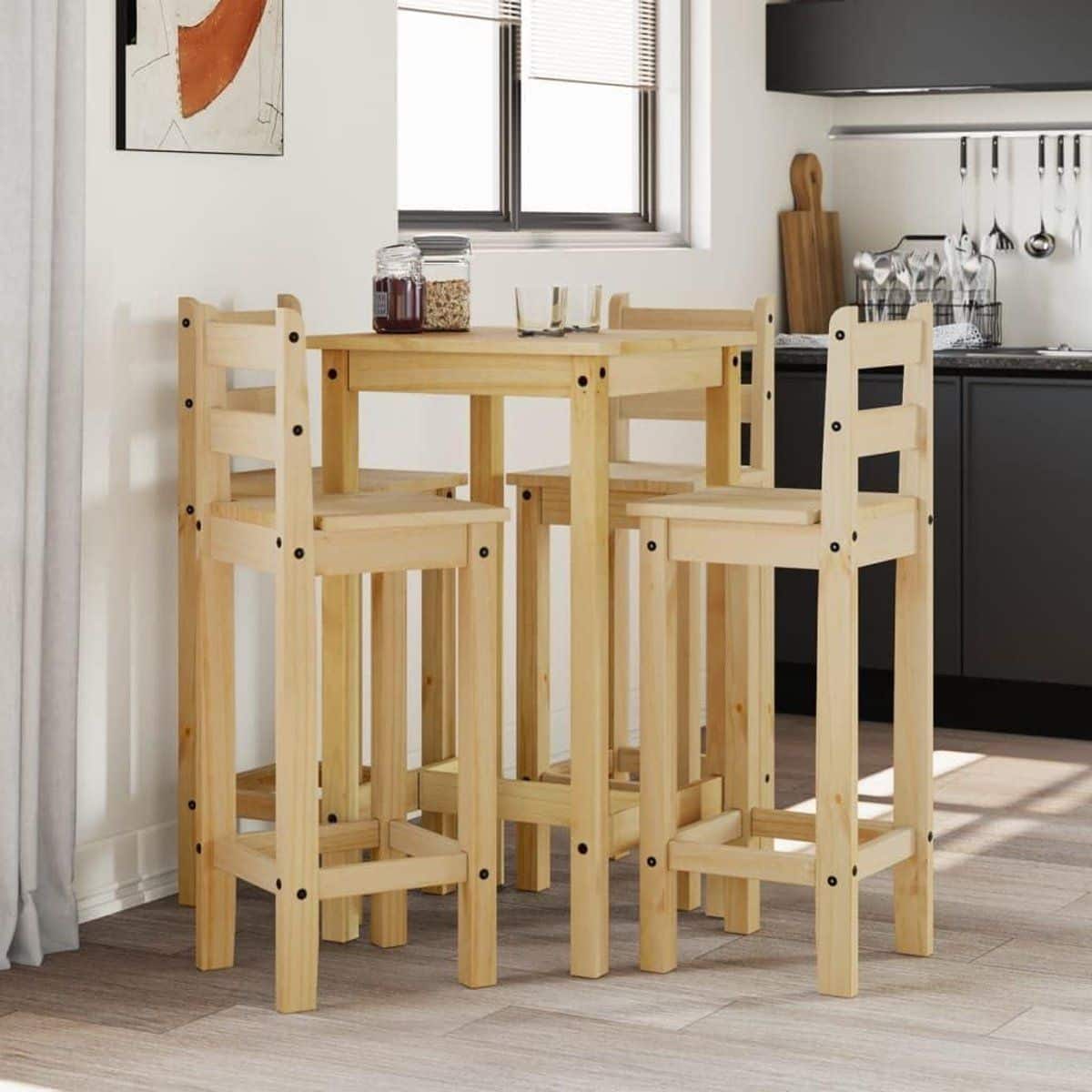 houten barset balkonset tuinmeubel buiten zitten massief