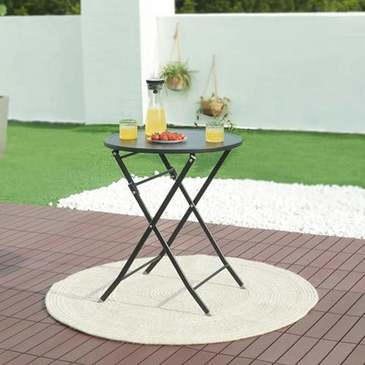 inklapbare tuintafel Ø62 cm stalen klaptafel voor binnen en