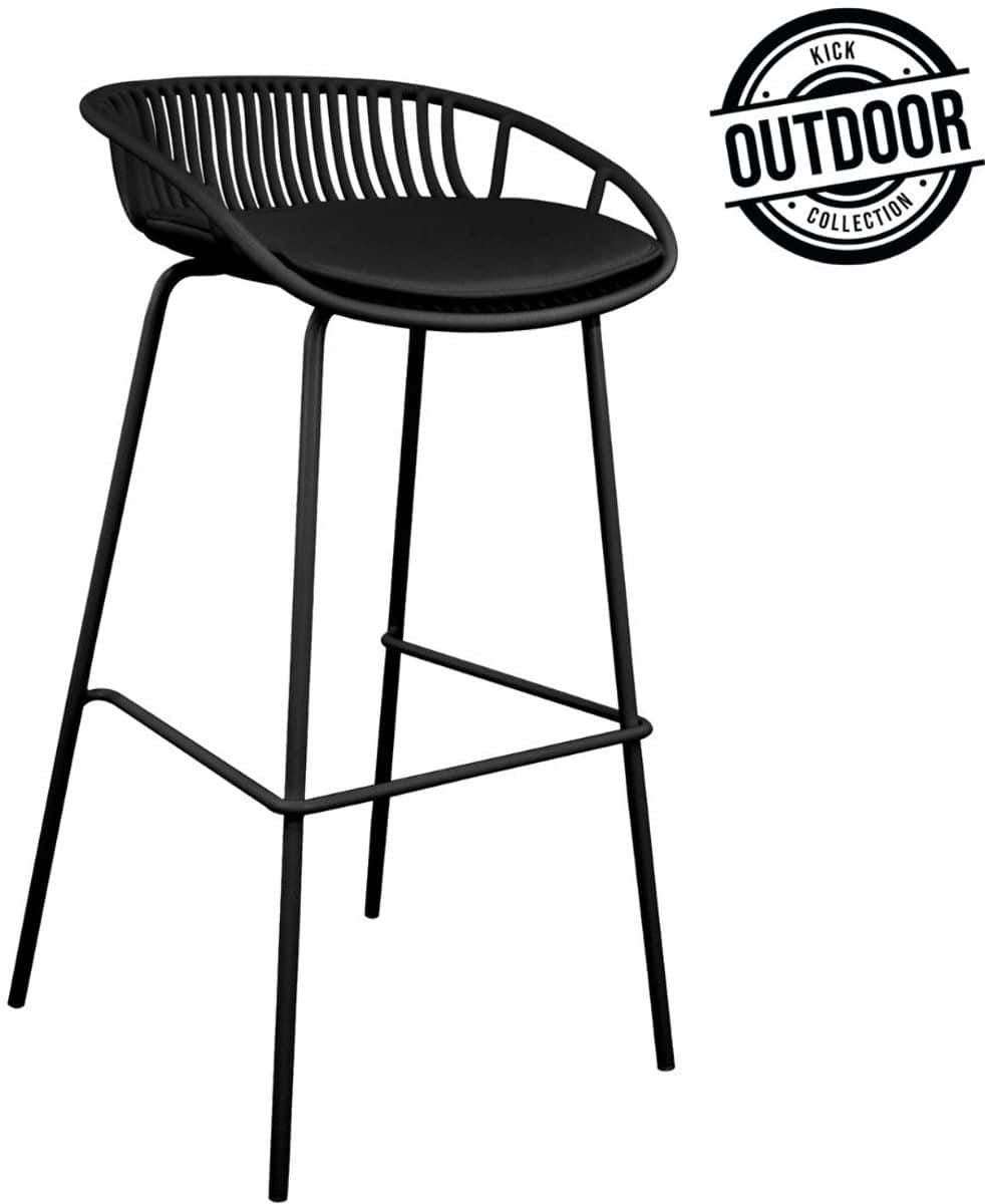kick tuin barkruk rio zwart outdoor