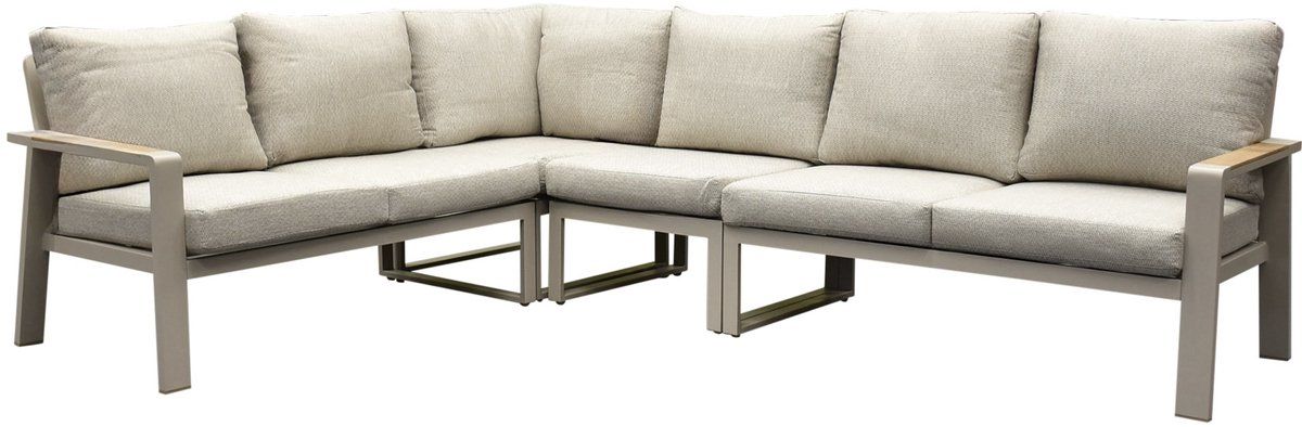 lola hoek loungeset 4 delig aluminium latte zand