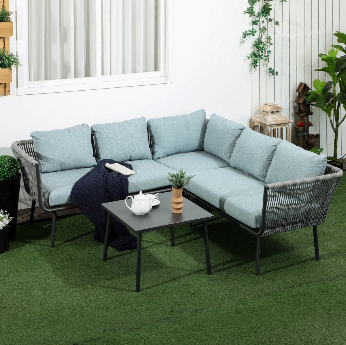 loungeset 191 x 191 cm modulaire hoek loungeset met