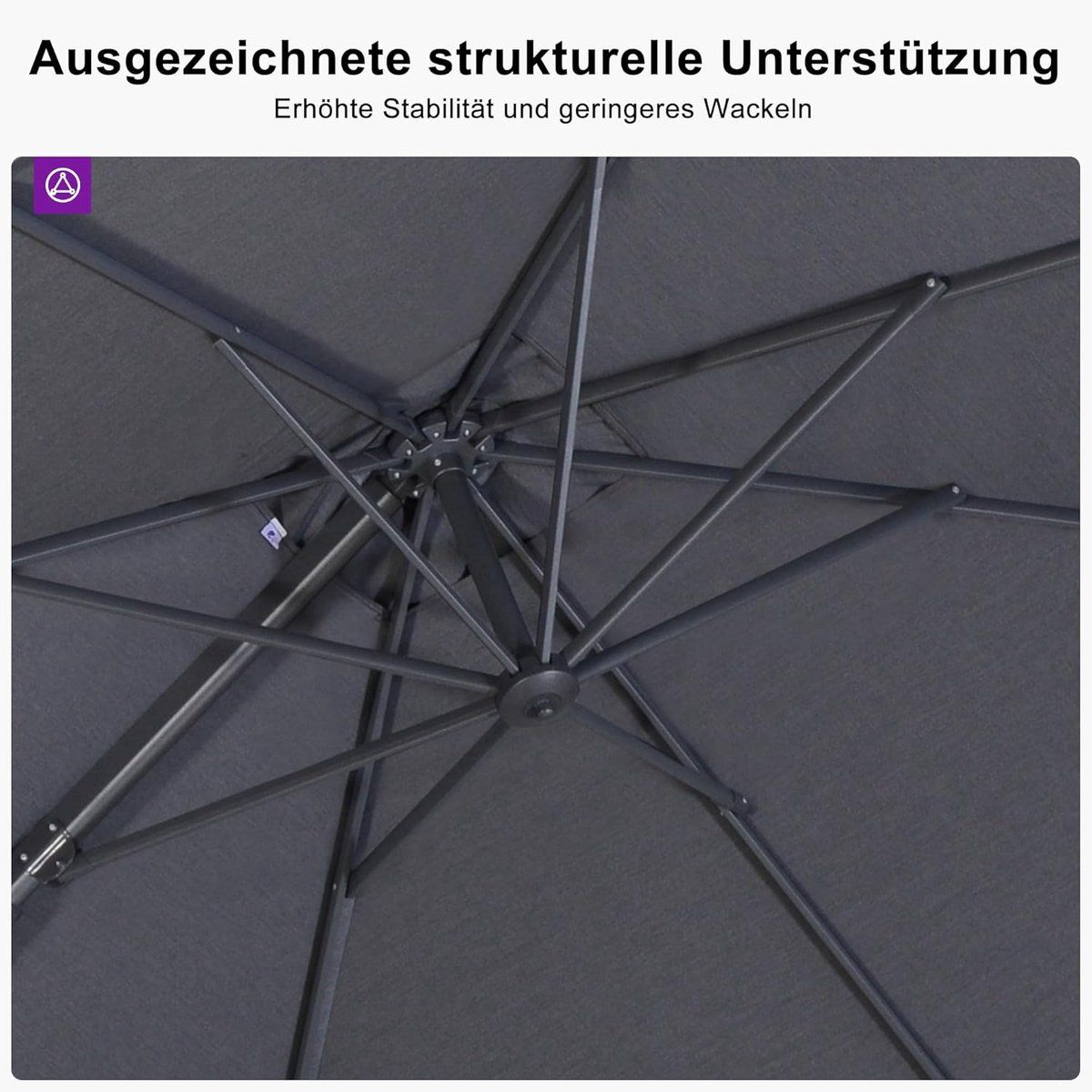 luxe grafiet zweefparasol 300×200 cm aluminium cantilever tuinparasol met